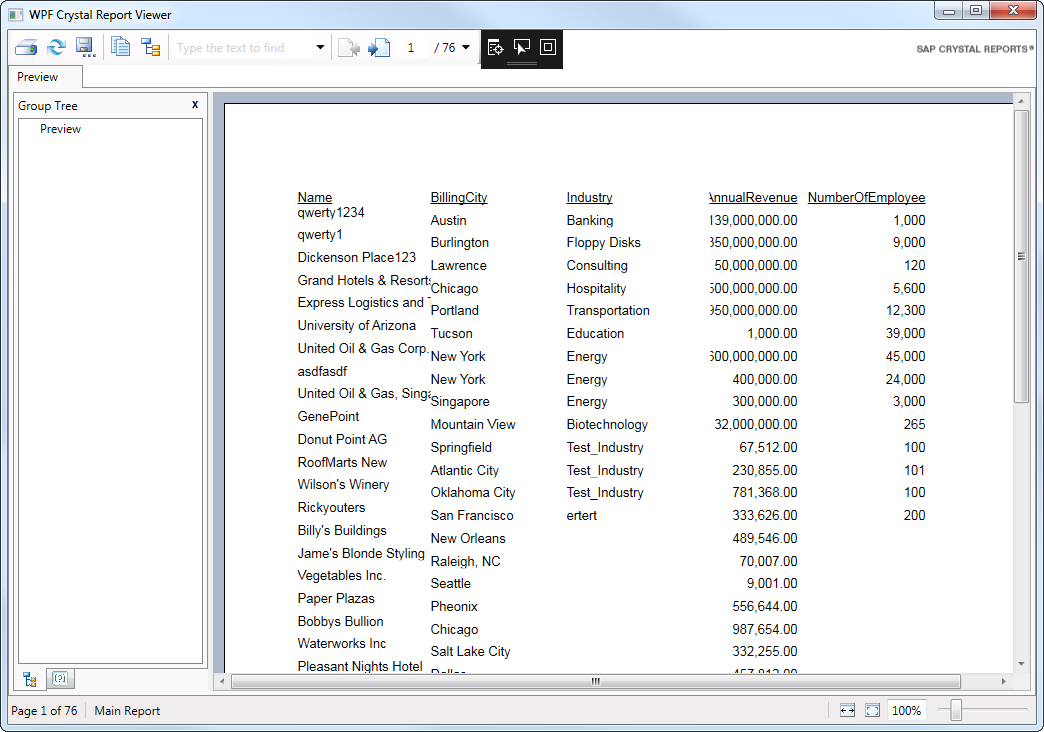A report that loads the current data when opened.(Salesforce is shown.)