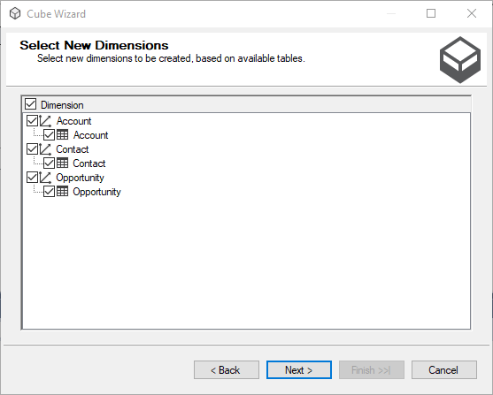 Selecting dimensions (Salesforce is shown).