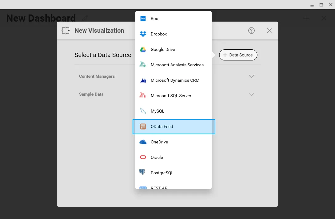 Adding a new OData data source