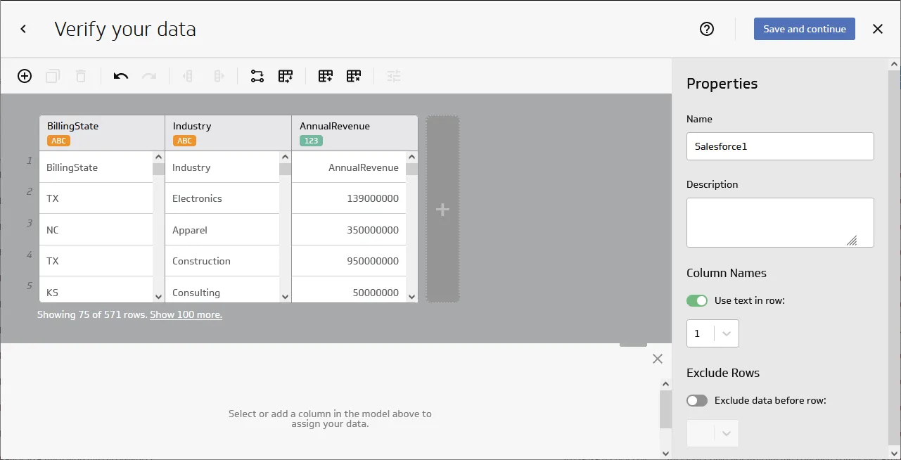 Configuring the data model.