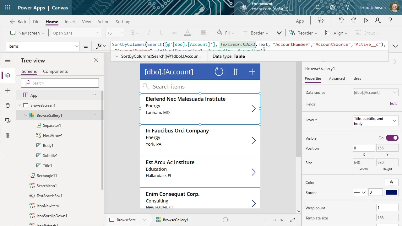 Customizing theAPI のデータapp