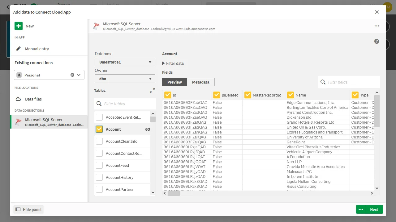 アプリへのデータの追加(表示はSalesforce)
