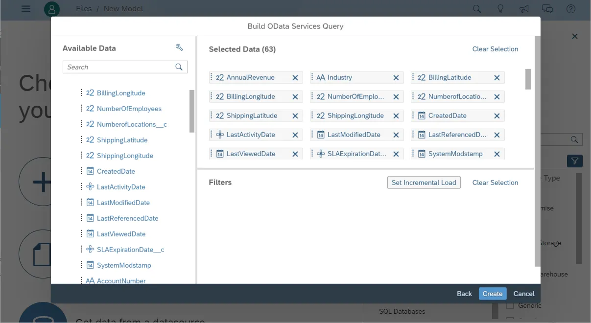 Selecting fields (columns) from the OData endpoint