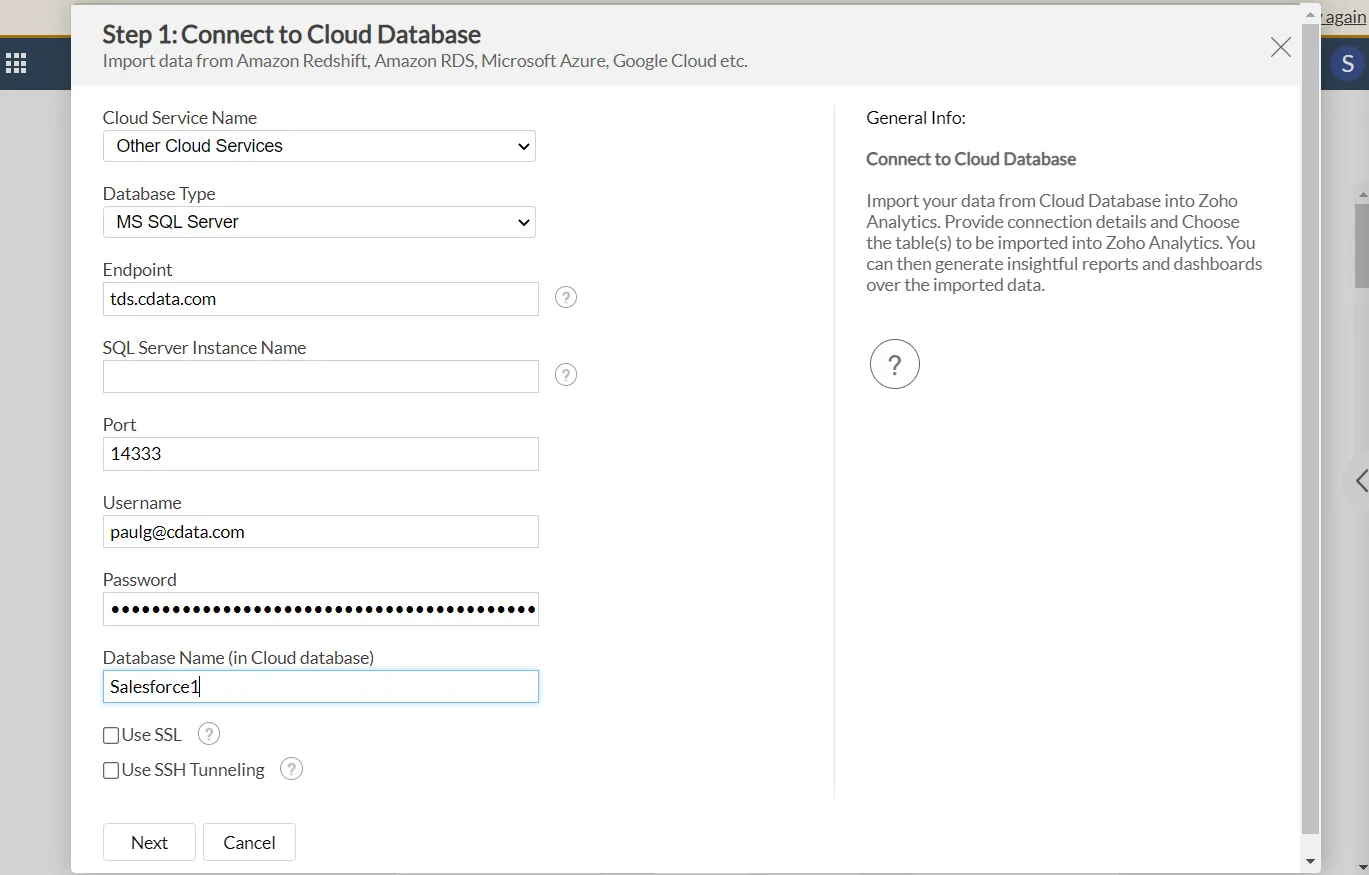Displaying configuration settings