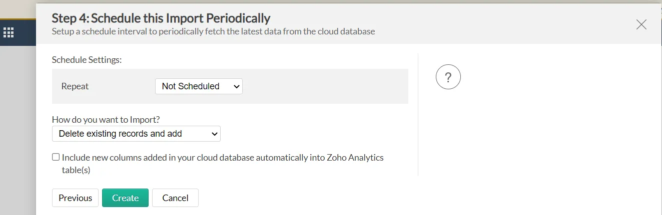 Scheduling the import