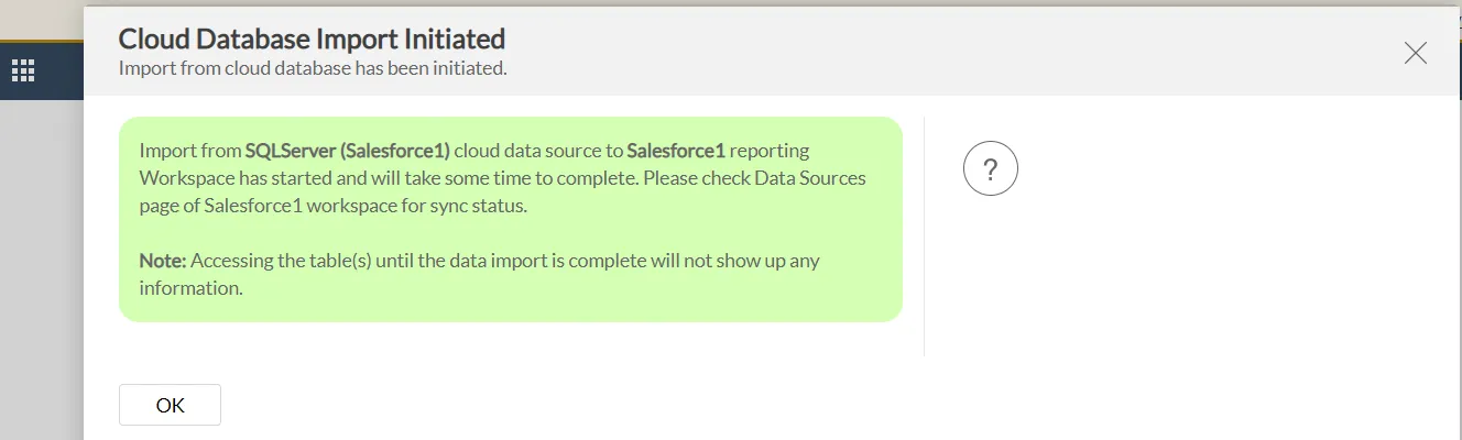 Initiating the import
