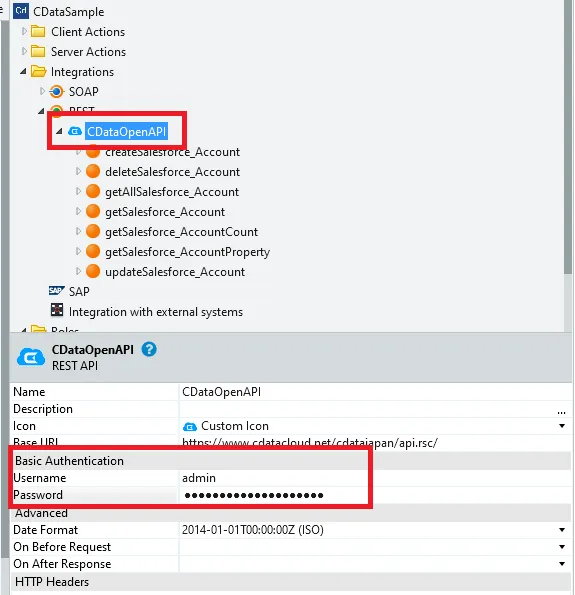 認証情報の設定