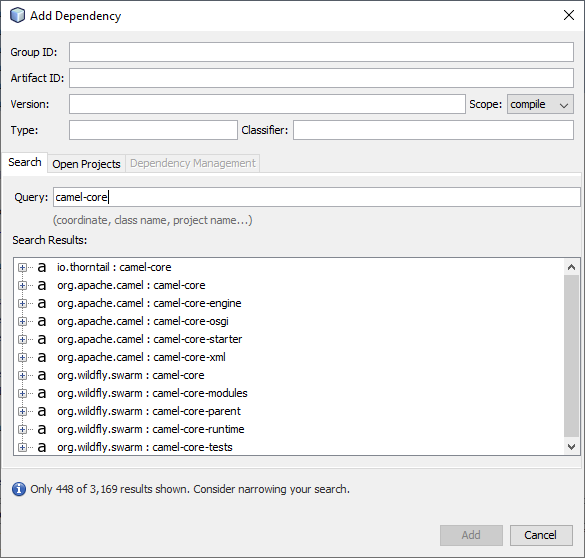 Selecting a dependency