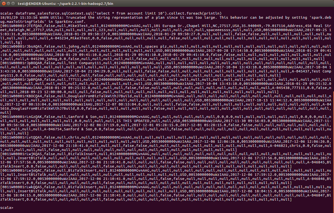 BigQuery をApache Spark から取得
