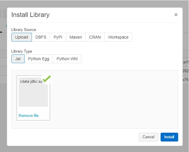 Databricks にJDBC Driver をアップロード