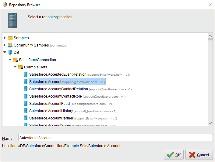 A Retrieve operation to select data.(Salesforce is shown.)
