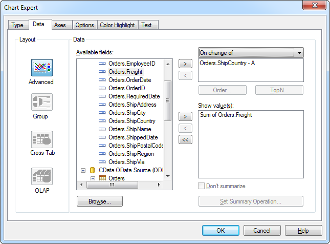 The x and y axes of the chart.