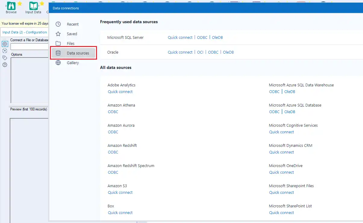 設定したDSN を選択