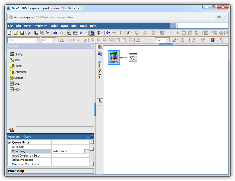 SQL ステートメントから作成された query オブジェクト