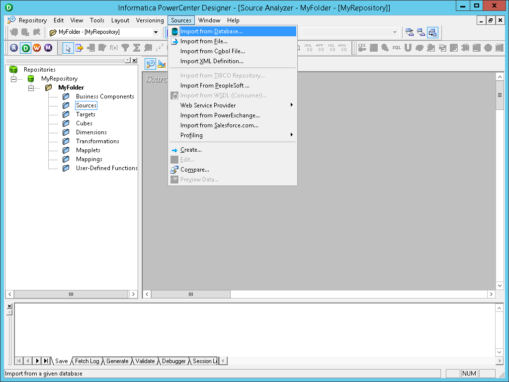 Create a Flat File target for the Workflow.