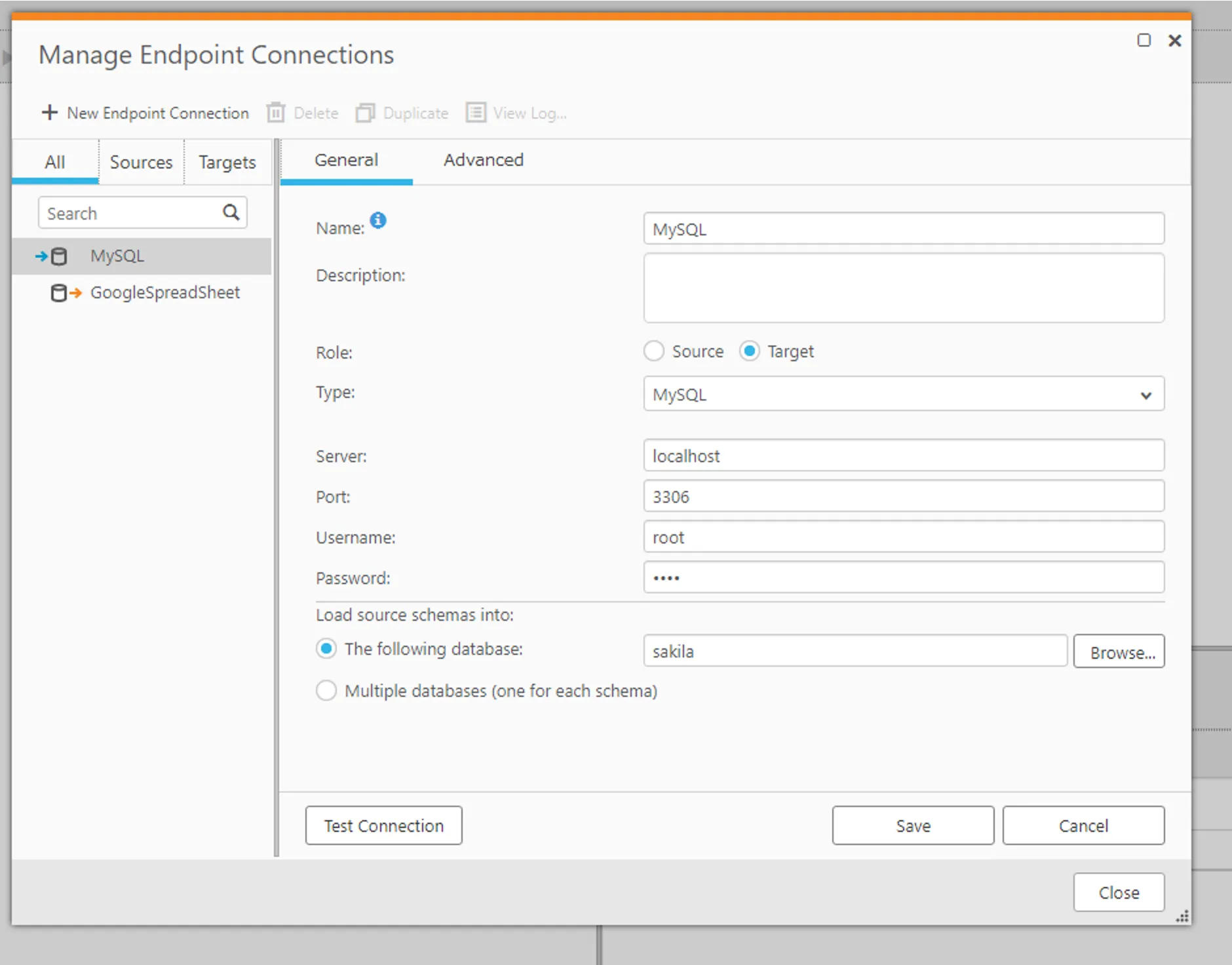 MySQL 接続を追加
