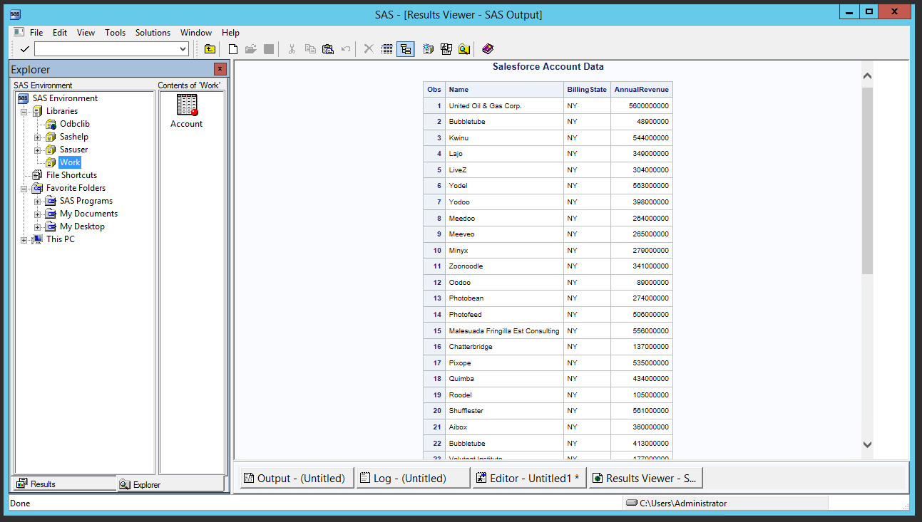 A simpleTeradata のデータreport.