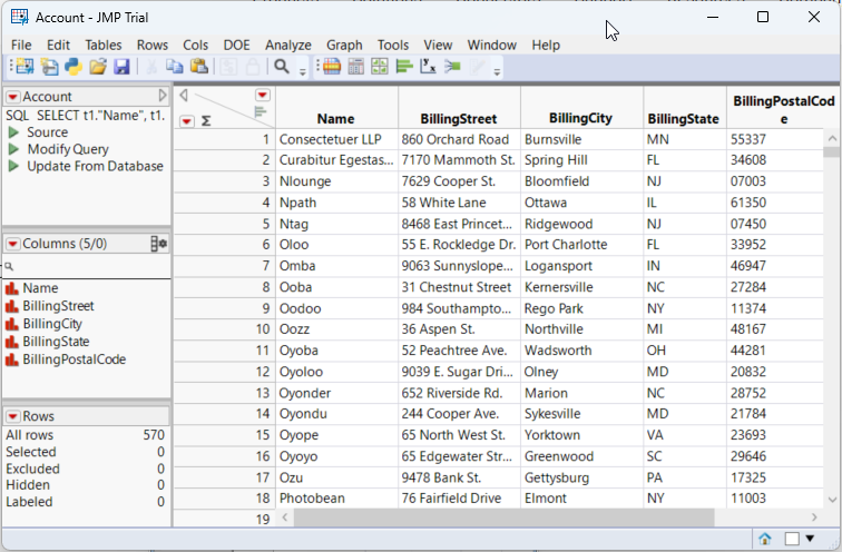 Configuration of a basic chart.(Salesforce is shown.)
