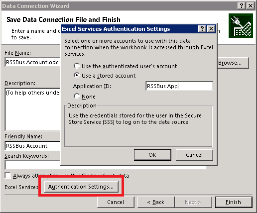 The name of the secure store target application.