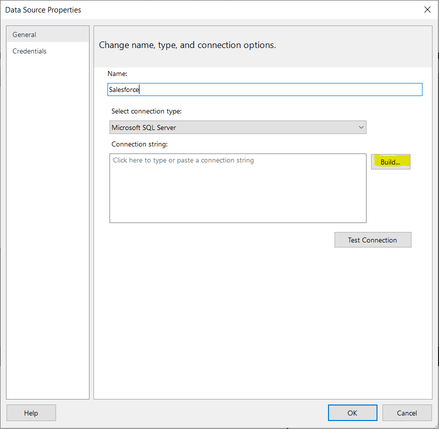 ODBC 接続を構築