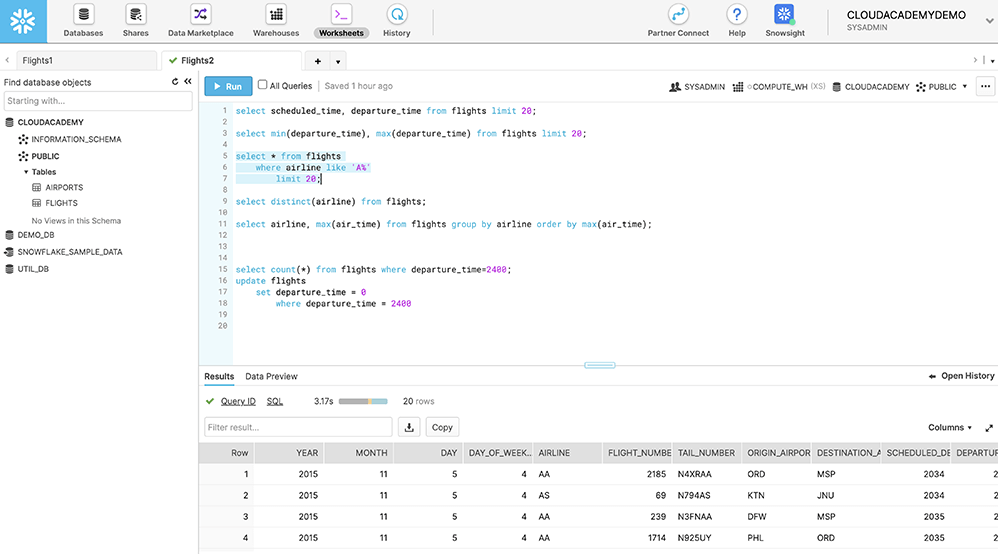 Snowflake インターフェース